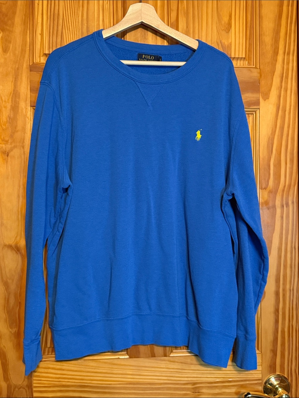 Polo by Ralph Lauren Royal Blue Crewneck Sweater with Yellow Pony